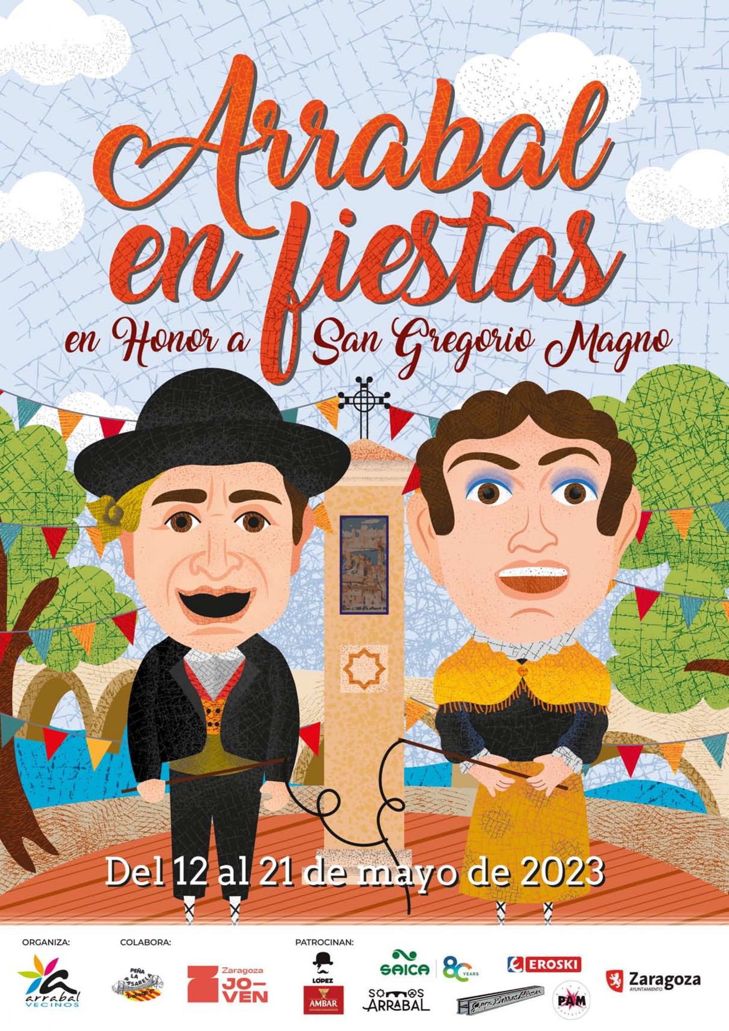 Fiestas del Arrabal 2023 en Zaragoza. Cartel. 