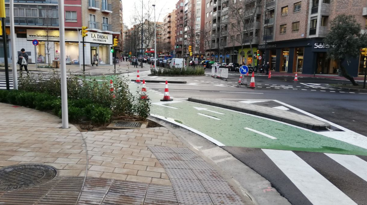 Carril bici en la avenida de Navarra