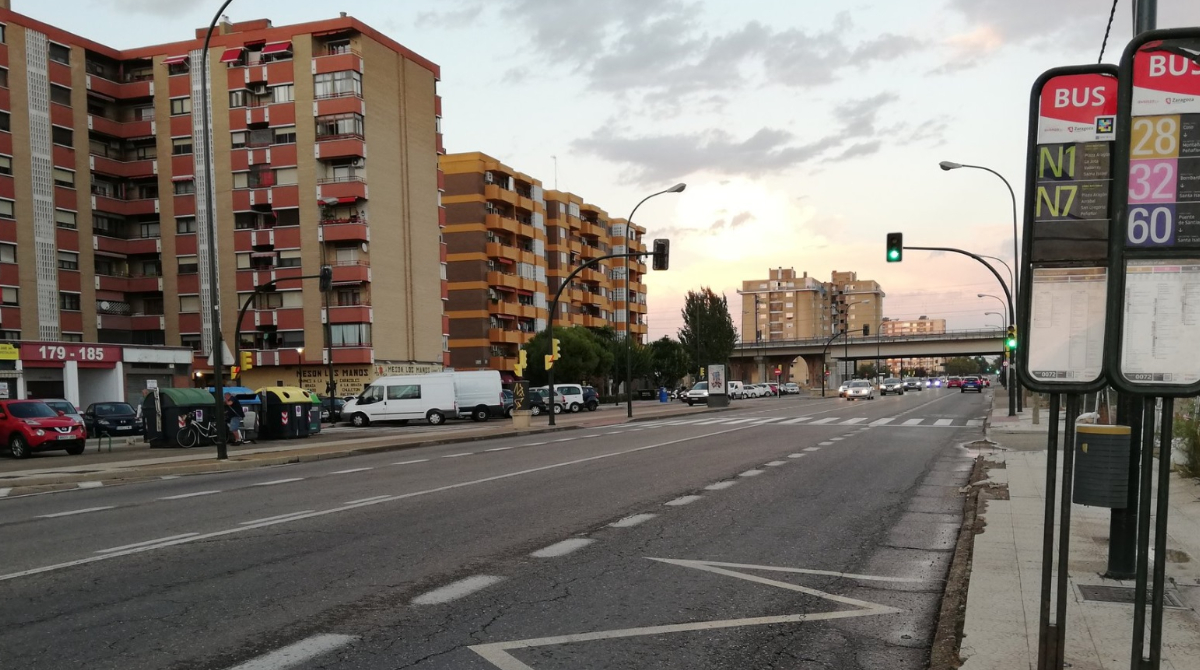 Obras en la avenida de Cataluña de Zaragoza